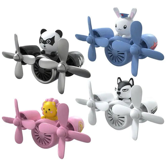 Bear Fly Locomotive Loaded with Aroma Car Air Fresheners Cartoon Cute Little Black Bear Pilot Car Air Outlet Perfume Supplies