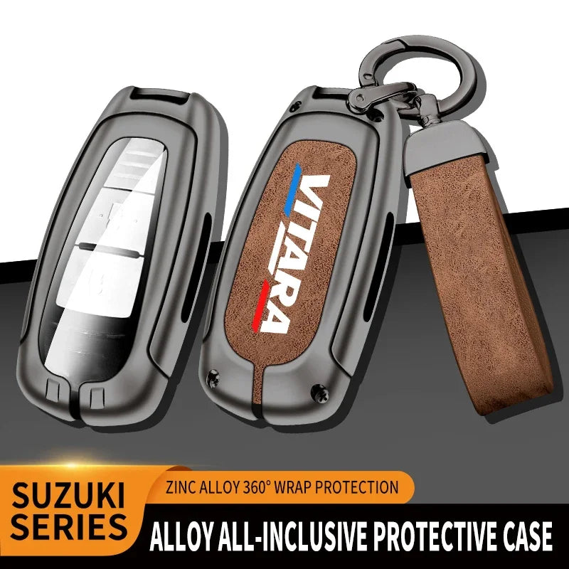 Car TPU Zinc Alloy Key Case Bag for Suzuki Vitara Swift Ignis Car Keychain Car Metal Key Shell Interior Decoration Accessories