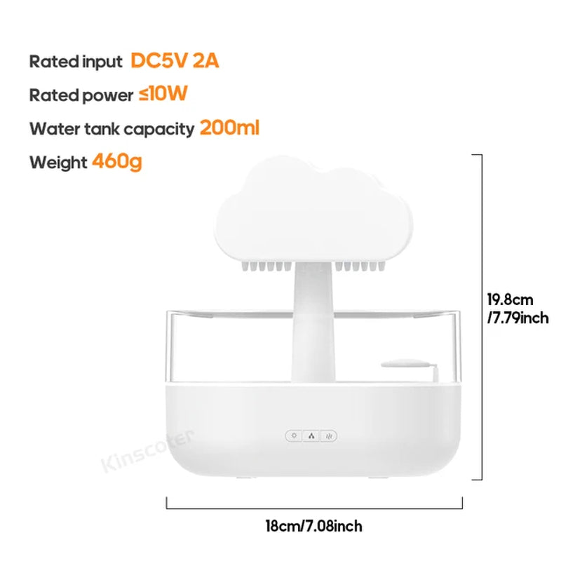 Rain Cloud Aroma Diffuser Zen Raindrops Air Humidifier Essential Oil Diffuser USB Desktop Ultrasonic Sprayer