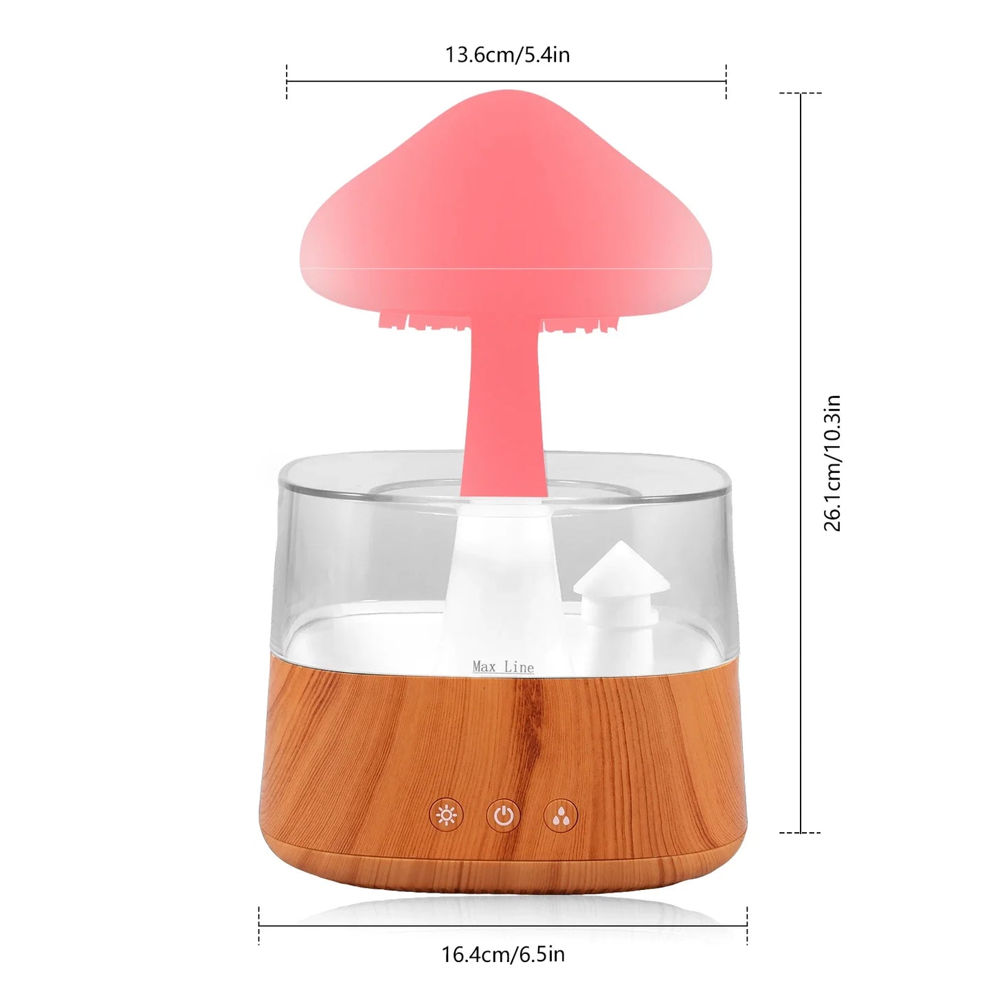 450ML Rain Drop Humidifier with Remote 7 Colours Led Light Mushroom Cloud Essential Oil Aromatherapy Diffuser for Sleeping Home