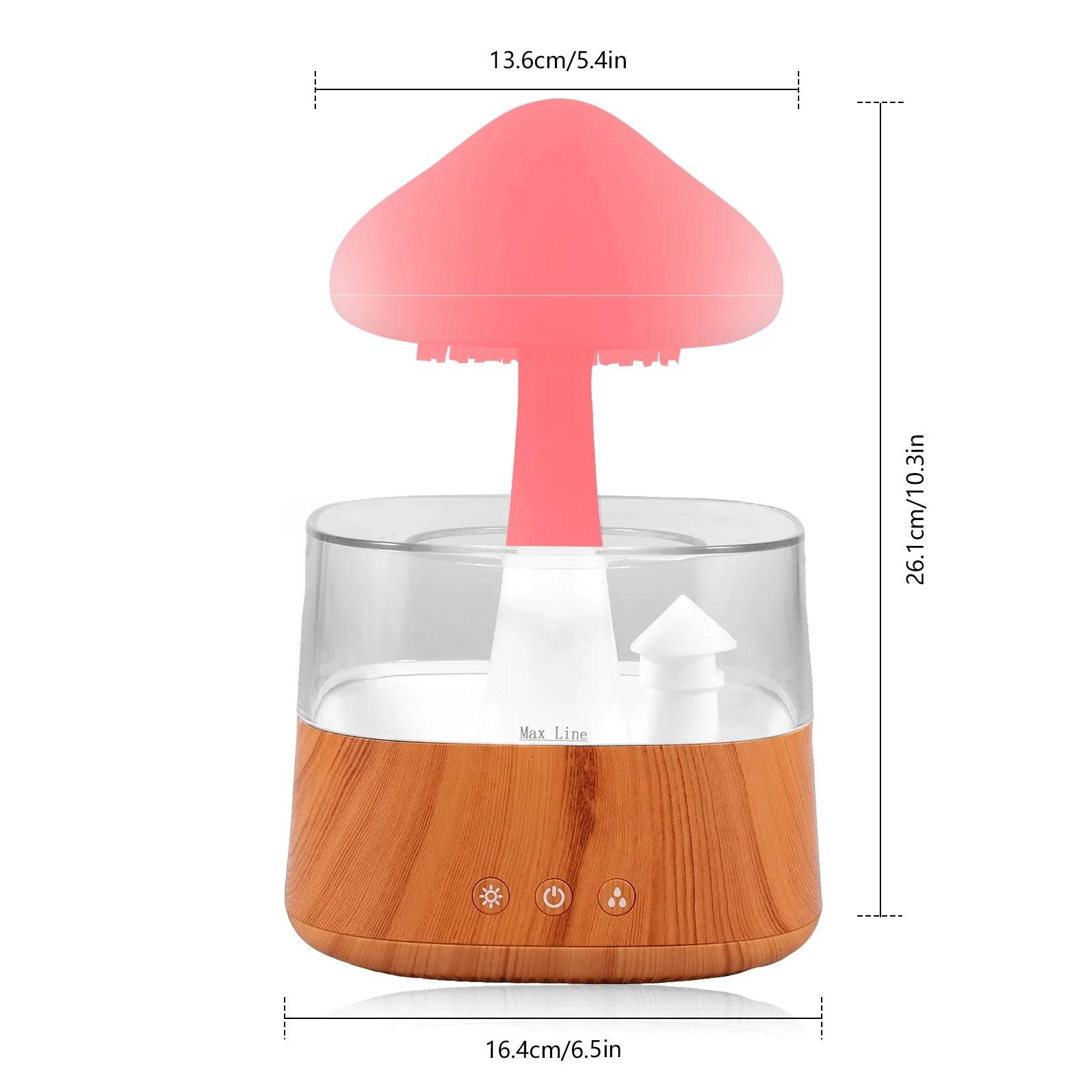 450ML Rain Drop Humidifier with Remote 7 Colours Led Light Mushroom Cloud Essential Oil Aromatherapy Diffuser for Sleeping Home