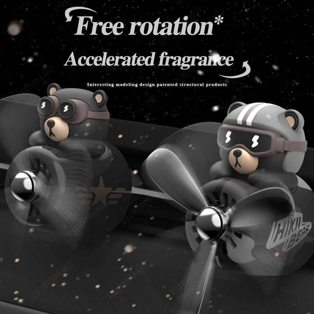 Bear Pilot Car Air Freshener Perfume Diffuser Air Outlet Decorations Propeller Fragrance Remove Odor Interior Flavoring Supplies