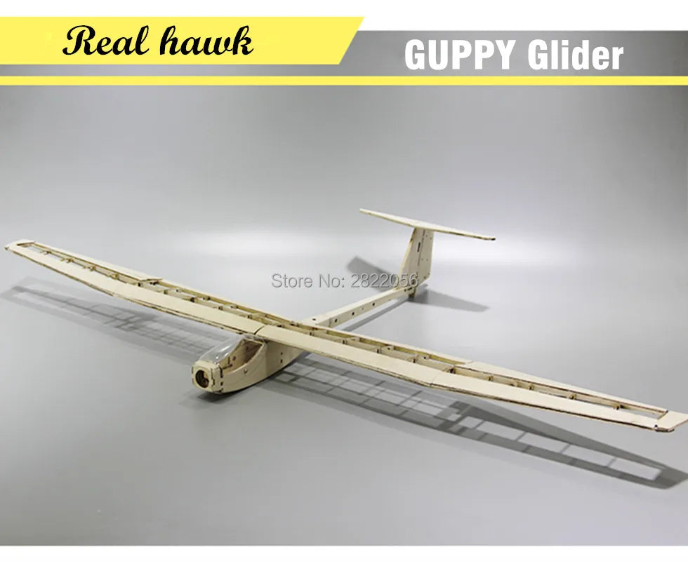 RC Airplanes Laser Cut Balsa Wood DIY Kit Wingspan 1040Mm GUPPY Glider Frame Model Building Kit Woodiness Model PLANE