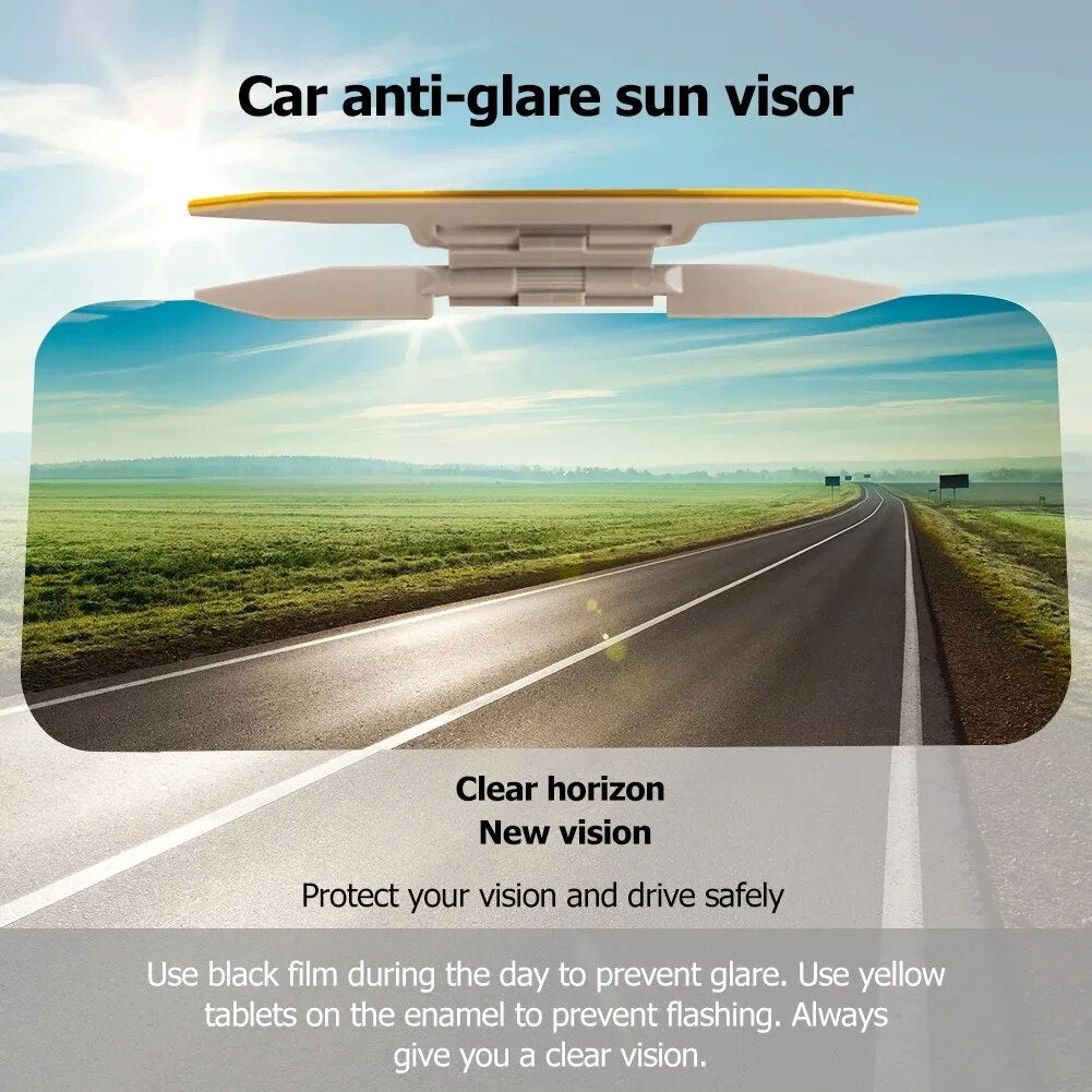 2 in 1 Car Sun Visor Polarized Sunshade Plate Clear Vision Anti-Dazzle Anti-Uv Rotatable Adjustable Sun Visor Blocker Car Mirror