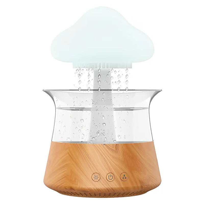 450ML Rain Drop Humidifier with Remote 7 Colours Led Light Mushroom Cloud Essential Oil Aromatherapy Diffuser for Sleeping Home