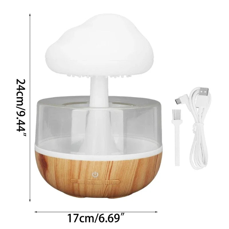 Rain Cloud Humidifier Night Light Aromatherapy Essential Oil Diffuser Relaxing Imitate Sounds of Rain to Help Sleep Humidifier