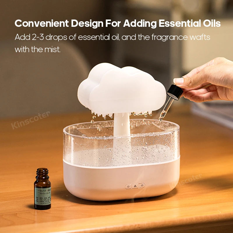 Rain Cloud Aroma Diffuser Zen Raindrops Air Humidifier Essential Oil Diffuser USB Desktop Ultrasonic Sprayer