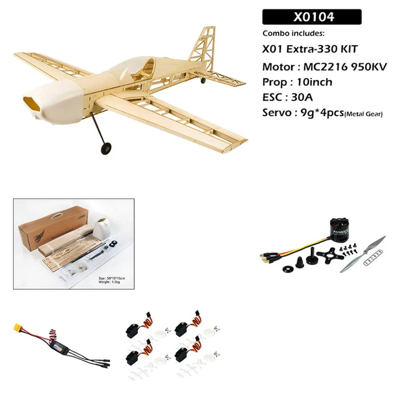 RC Airplanes X01 Laser Cut Balsa Wood DIY Airplane Extra330 Frame without Cover Wingspan 1000Mm Balsa Wood Model Building Kit