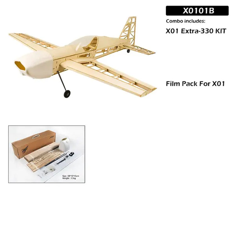 RC Airplanes X01 Laser Cut Balsa Wood DIY Airplane Extra330 Frame without Cover Wingspan 1000Mm Balsa Wood Model Building Kit