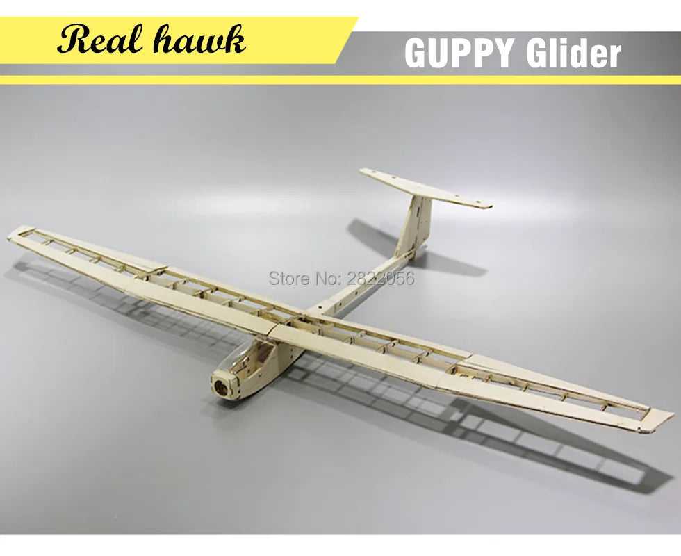 RC Airplanes Laser Cut Balsa Wood DIY Kit Wingspan 1040Mm GUPPY Glider Frame Model Building Kit Woodiness Model PLANE