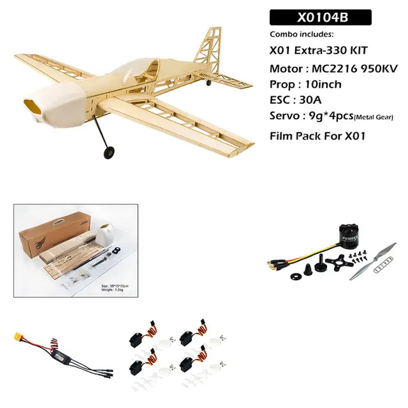 RC Airplanes X01 Laser Cut Balsa Wood DIY Airplane Extra330 Frame without Cover Wingspan 1000Mm Balsa Wood Model Building Kit